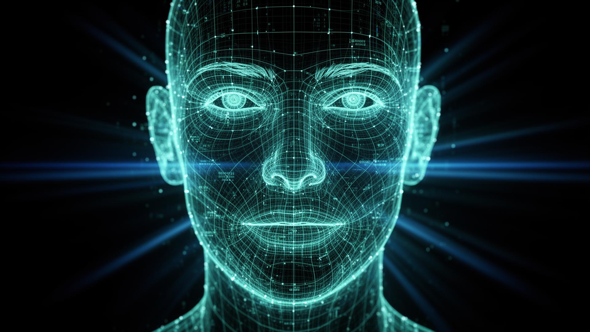 AI face scan visualization